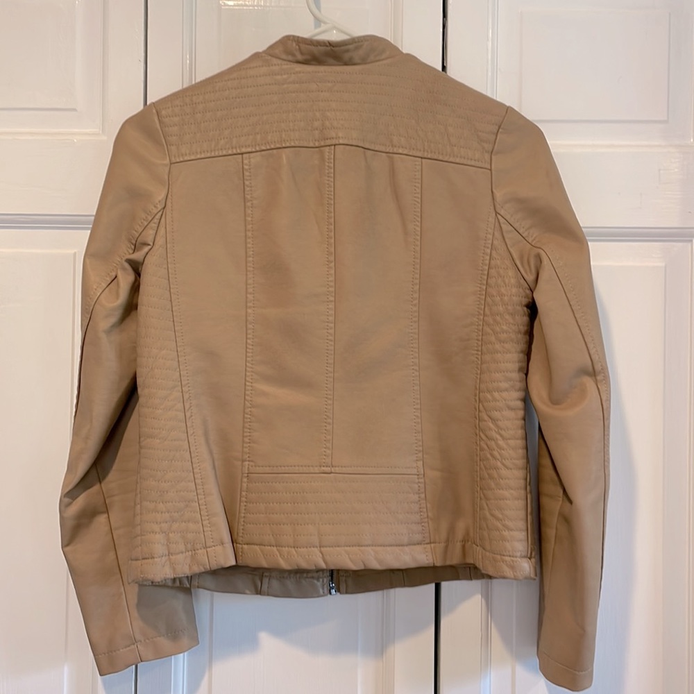 Alfani Petite Faux Tan Leather Jacket - Picture 4 of 8